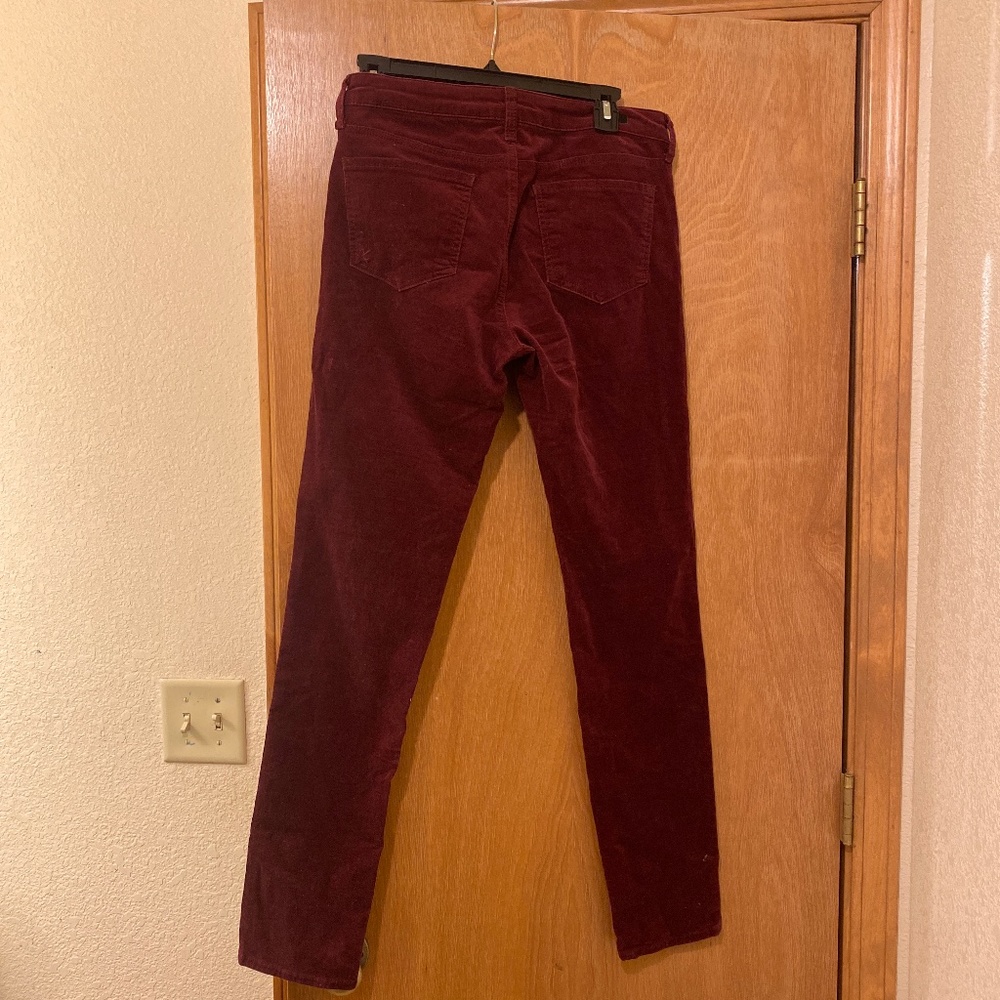 Kut Diana skinny maroon corduroy